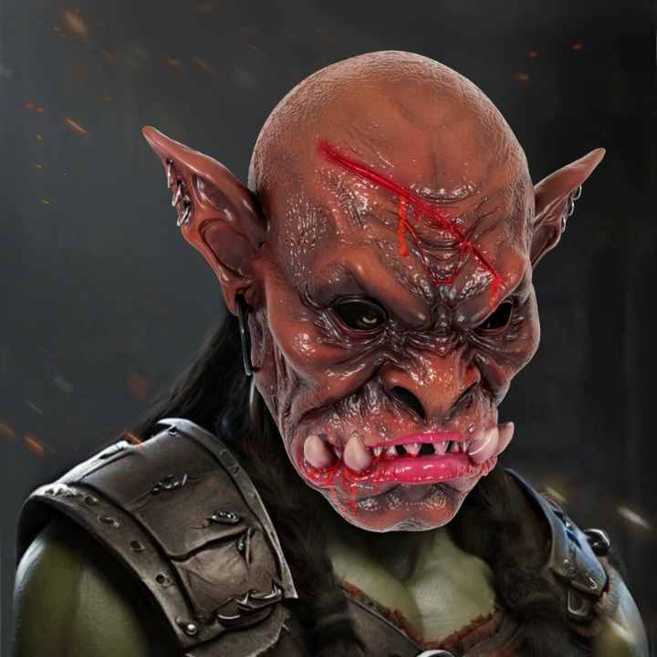 Warcraft Mask with Earrings – Terrifying Cosplay Accessory