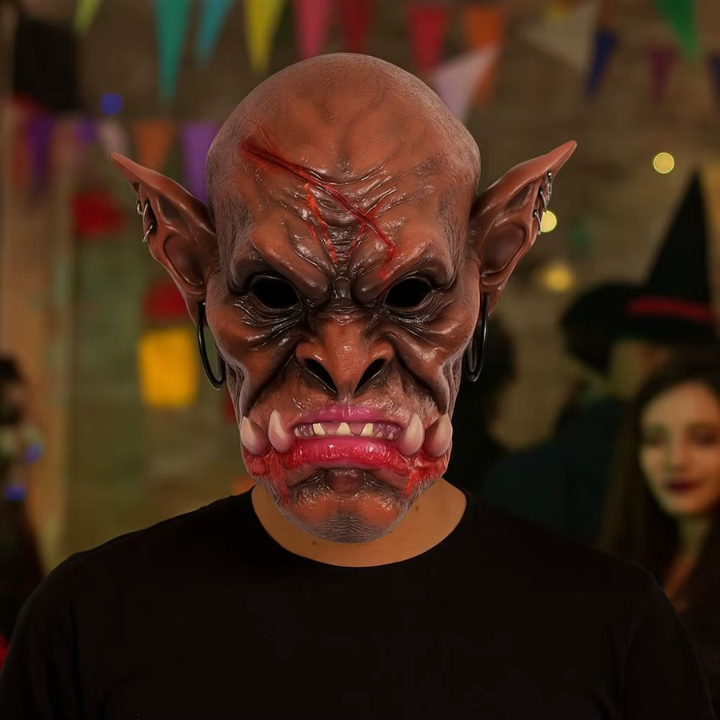 Warcraft Mask with Earrings – Terrifying Cosplay Accessory