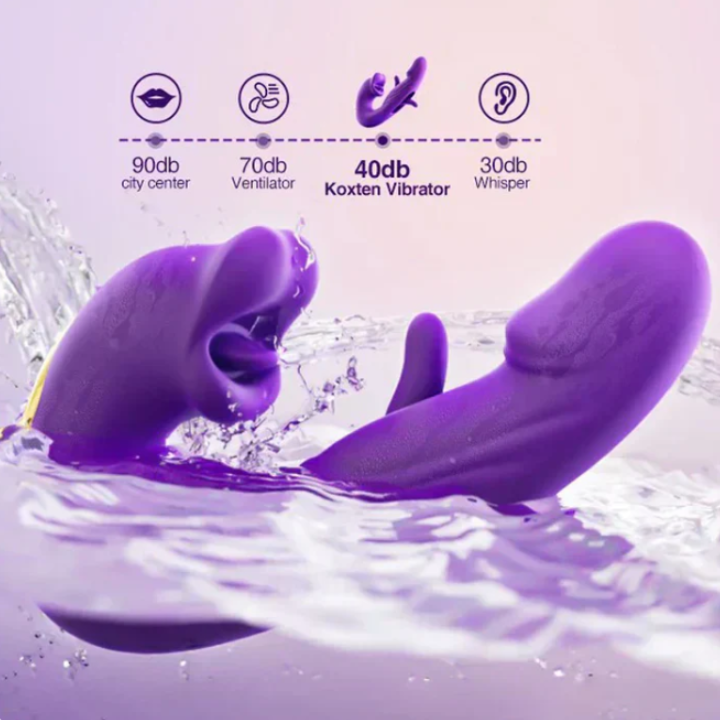 IntimaLux™ G-Spot Vibrator Female Sex Toy, featuring 7 slapping vibration modes and 5 licking/sucking modes.