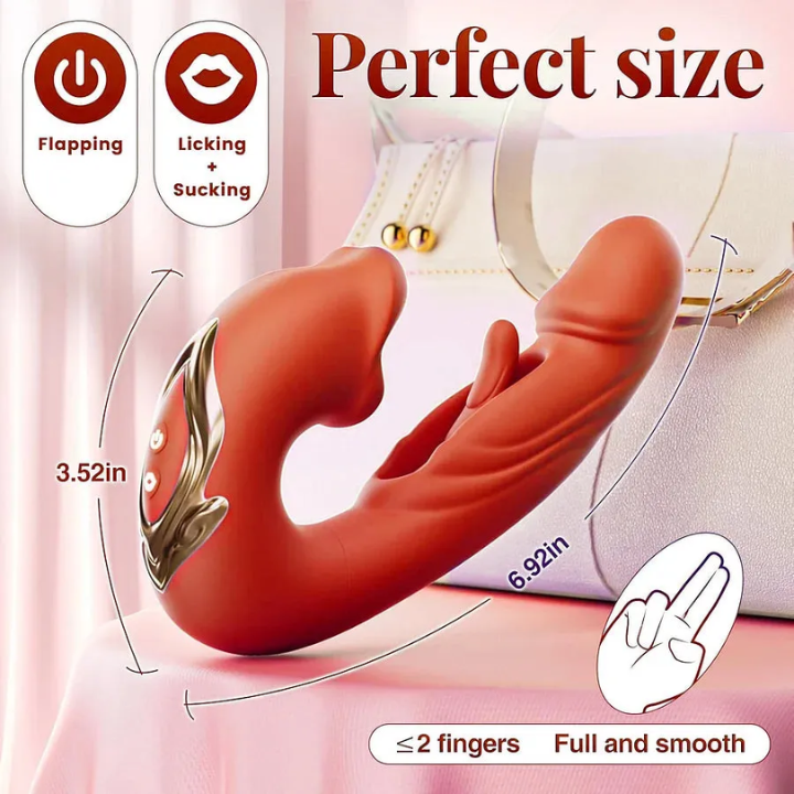 IntimaLux™ G-Spot Vibrator Female Sex Toy, featuring 7 slapping vibration modes and 5 licking/sucking modes.