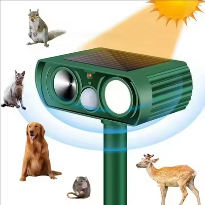 Scare Away Animals and Thieves with Light and Sound – 24/7 Eco-Friendly Security