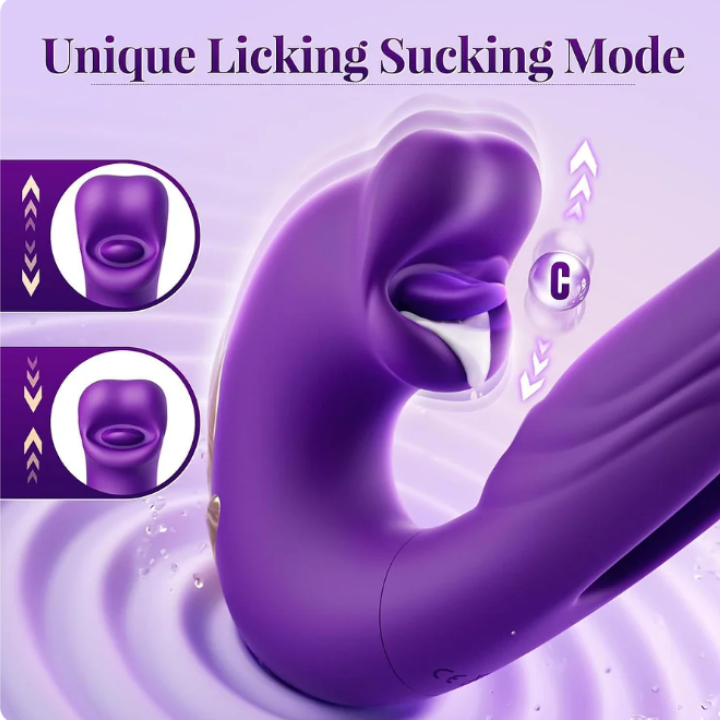 IntimaLux™ G-Spot Vibrator Female Sex Toy, featuring 7 slapping vibration modes and 5 licking/sucking modes.