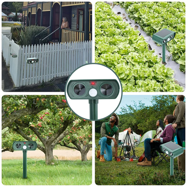 Scare Away Animals and Thieves with Light and Sound – 24/7 Eco-Friendly Security
