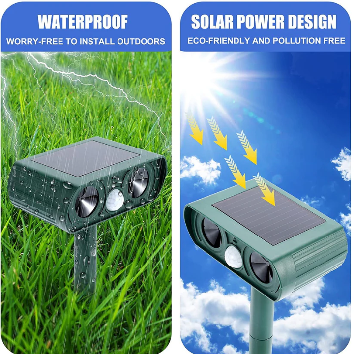 Scare Away Animals and Thieves with Light and Sound – 24/7 Eco-Friendly Security