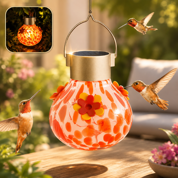 LumiBird™ Solar Hummingbird Feeder with Night Light