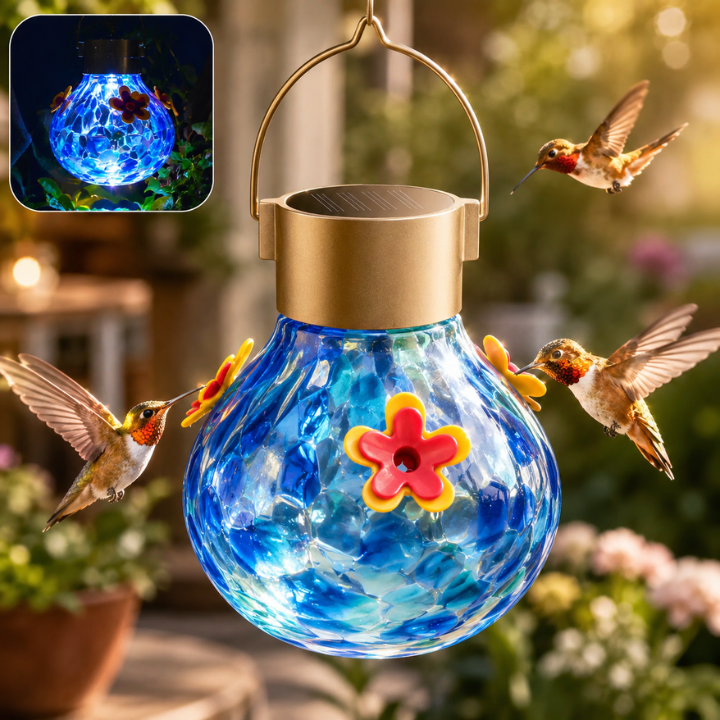 LumiBird™ Solar Hummingbird Feeder with Night Light