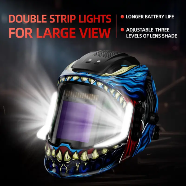 ⚡ Welding Helmet | LED Panoramic Large Viewing Screen | True Color Auto Darkening | 4 Arc Sensors | Type-C Fast Charging