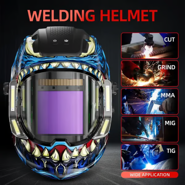 ⚡ Welding Helmet | LED Panoramic Large Viewing Screen | True Color Auto Darkening | 4 Arc Sensors | Type-C Fast Charging