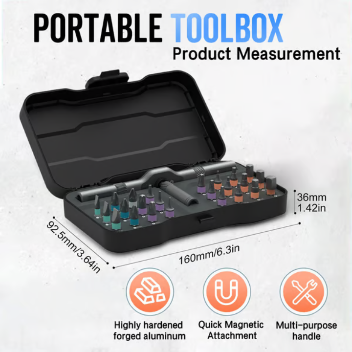 24-in-1 Multi-Purpose Magnetic Ratchet Screwdriver & Wrench Set