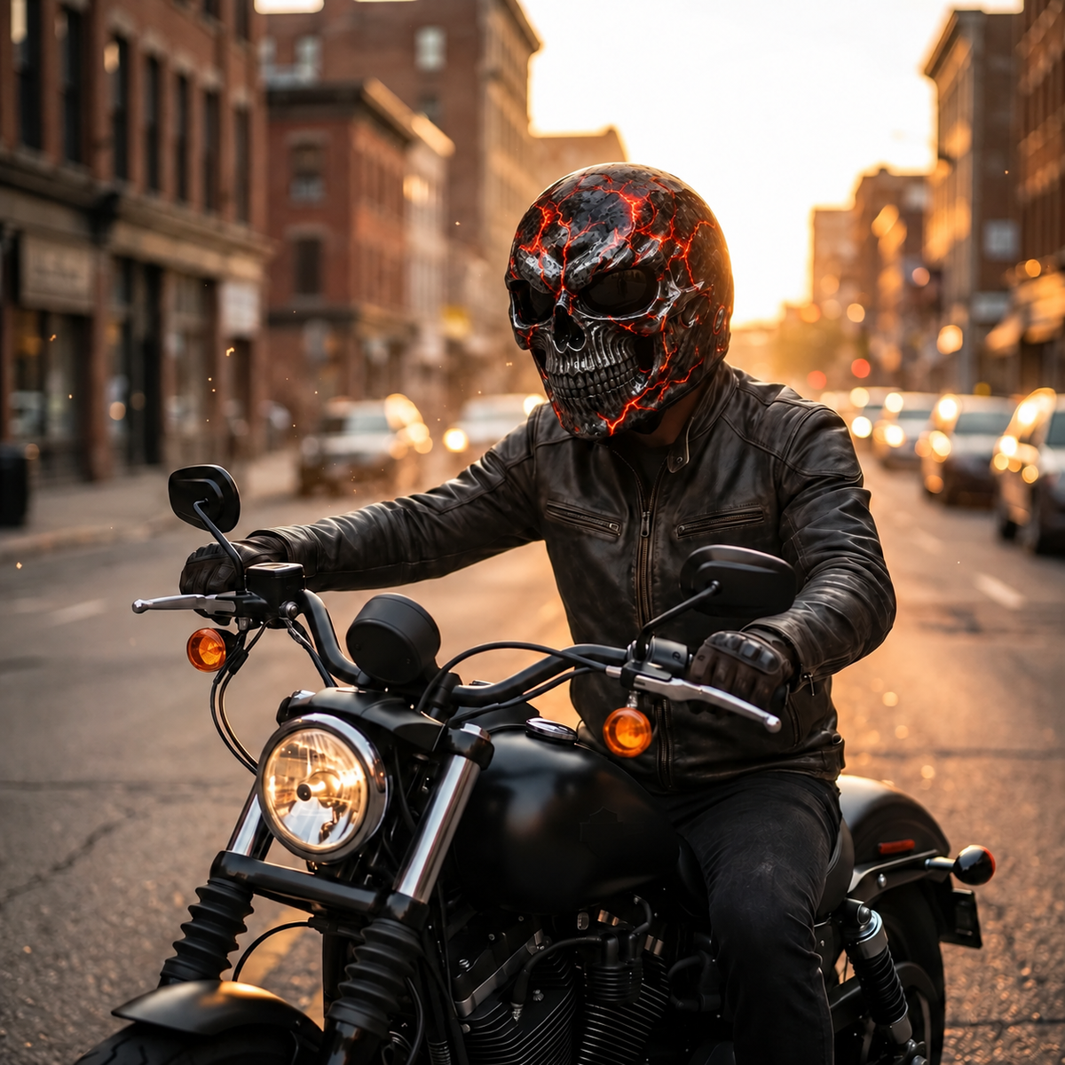 HELLFORGE™ SKULL MOTORCYCLE HELMET