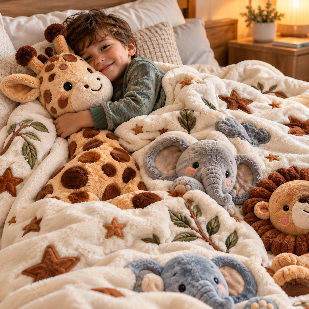 SafariSnug™  3D Plush Safari Blanket