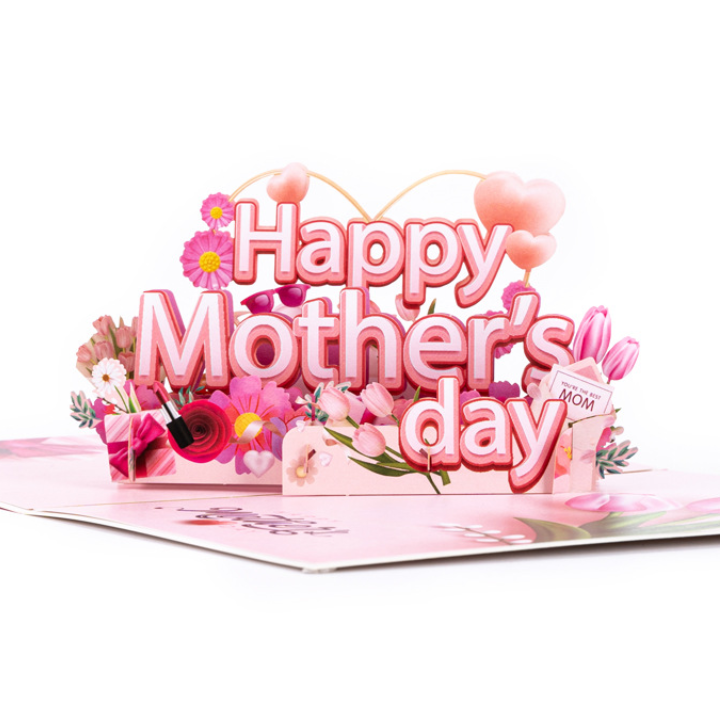 Paper Love Mother's Day Card, Happy Mothers Day Pop Up Card 3D Design