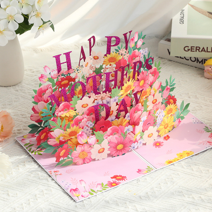 Paper Love Mother's Day Card, Happy Mothers Day Pop Up Card 3D Design
