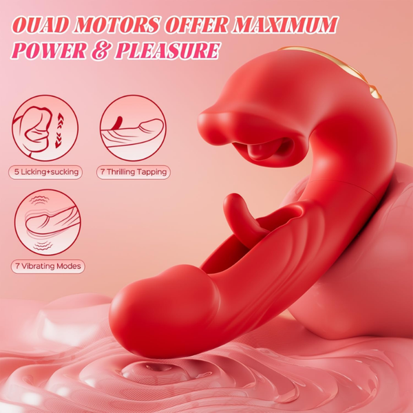 IntimaLux™ G-Spot Vibrator Female Sex Toy, featuring 7 slapping vibration modes and 5 licking/sucking modes.
