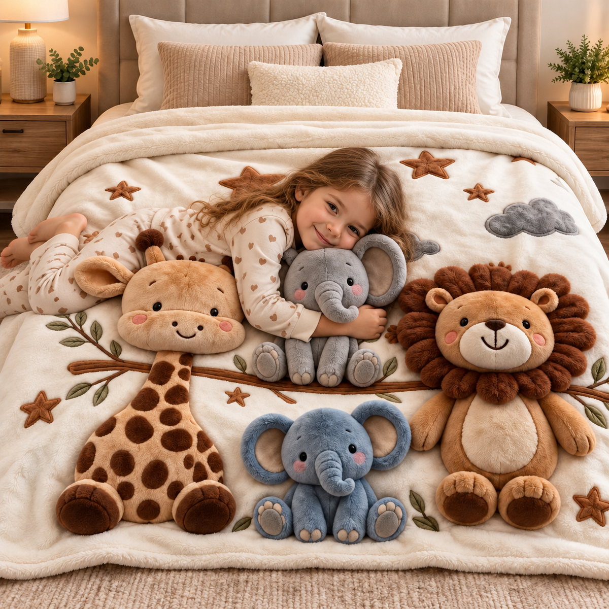 SafariSnug™  3D Plush Safari Blanket
